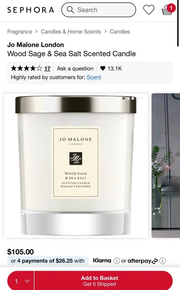 Jo Malone Wood Sage & Sea Salt Scented Candle 200g - photo 4