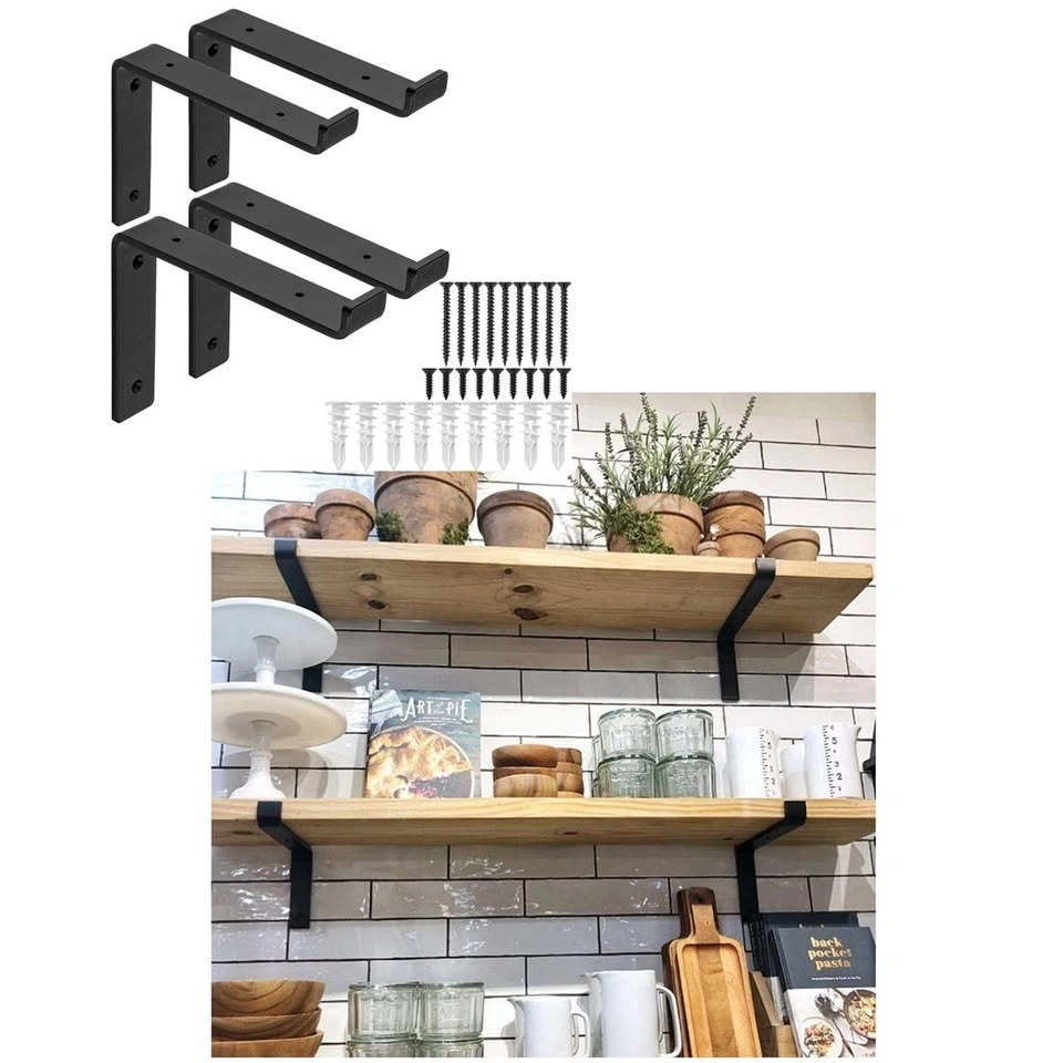 FOTODA 4PK HEAVY-DUTY 6"H SHELF BRACKETS