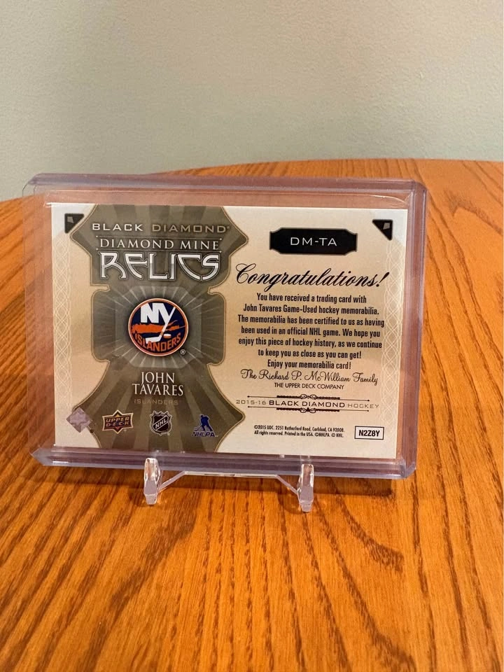 John Tavares black diamond relic /125 - photo 2