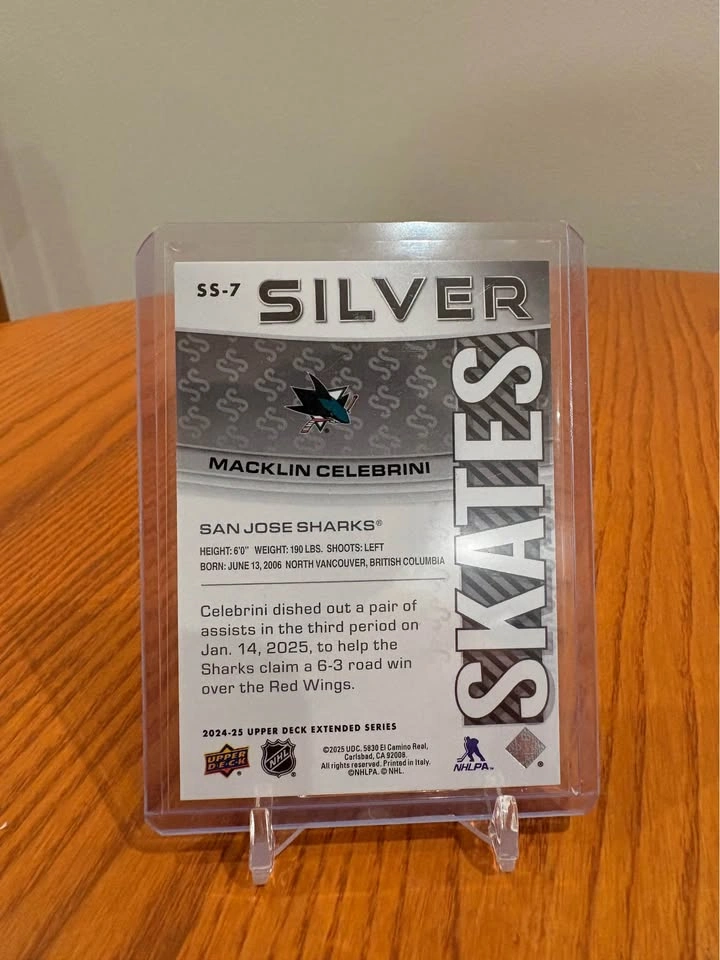 Macklin Celebrini Silver Skates - photo 2