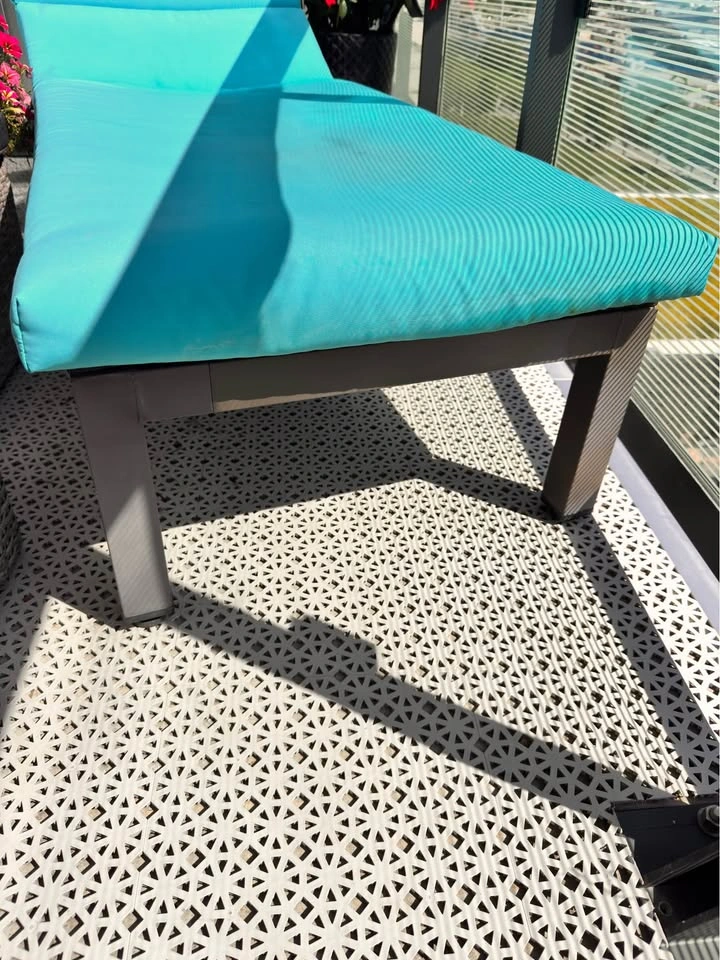 Outdoor Patio Chaise Lounge (Adjustable) with Turquoise Cushion - photo 3