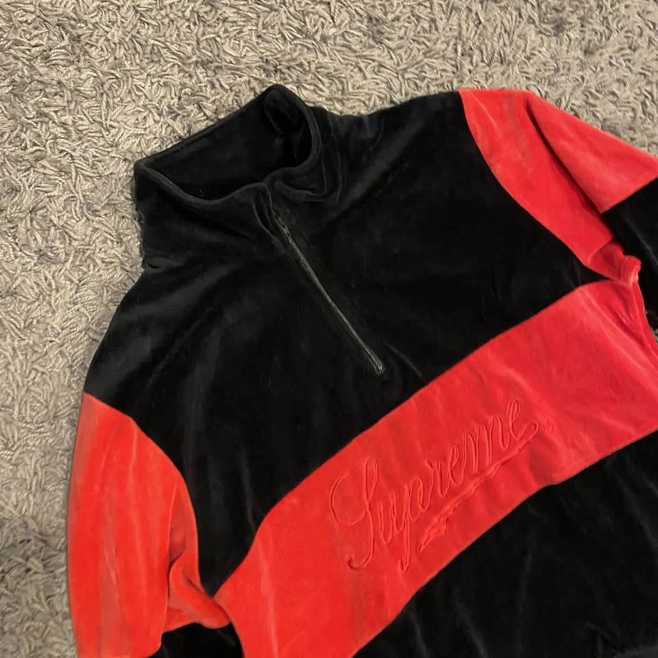 Supreme velour quarter zip pull over size large - photo 2