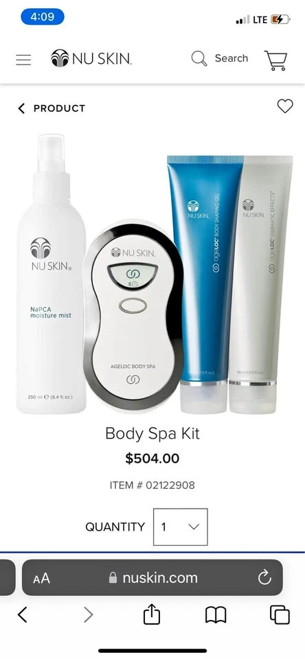 Nuskin Body Spa Kit