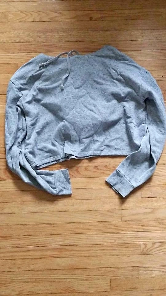 Gray crop top hoodie