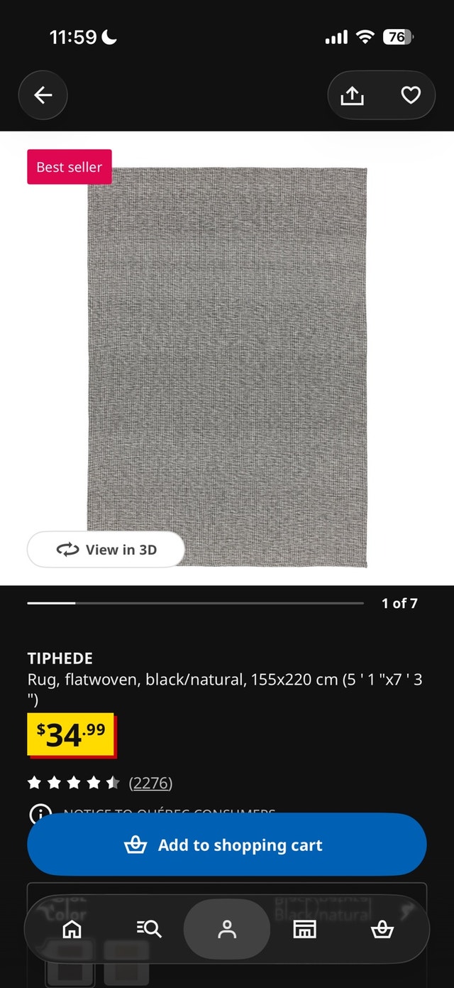 IKEA TIPHEDE Flatwoven Rug - photo 4