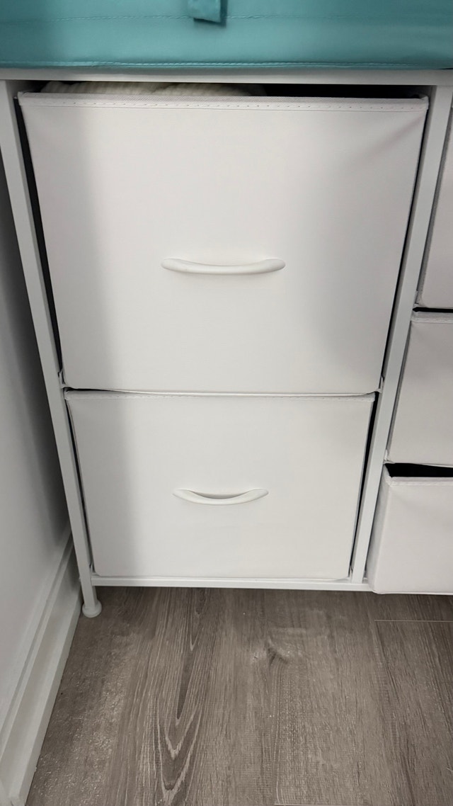 White 5-Drawer Fabric Storage Dresser - photo 2