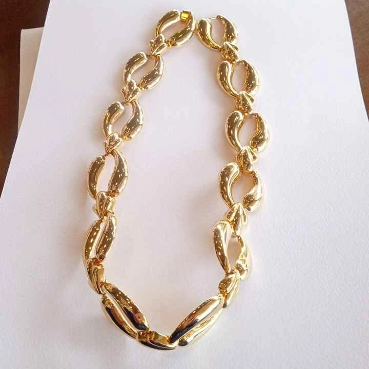 Beautiful Vintage Gold Plated Statement Necklace - photo 2