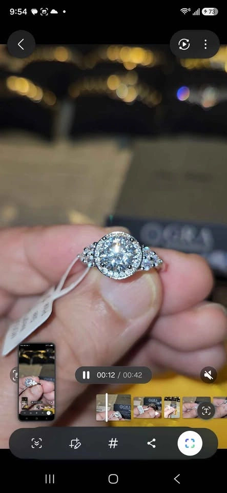GRA Moissanite Halo Engagement Ring - photo 3