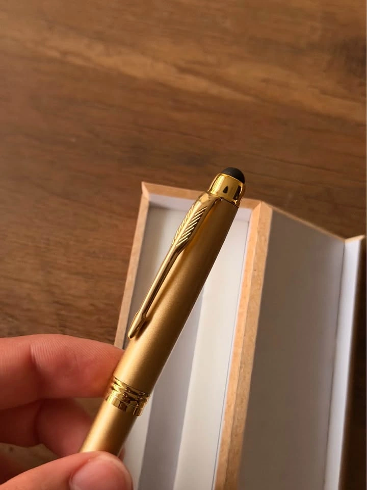 Gold-Tone Ballpoint Pen with Stylus Tip – New, in Box - photo 4