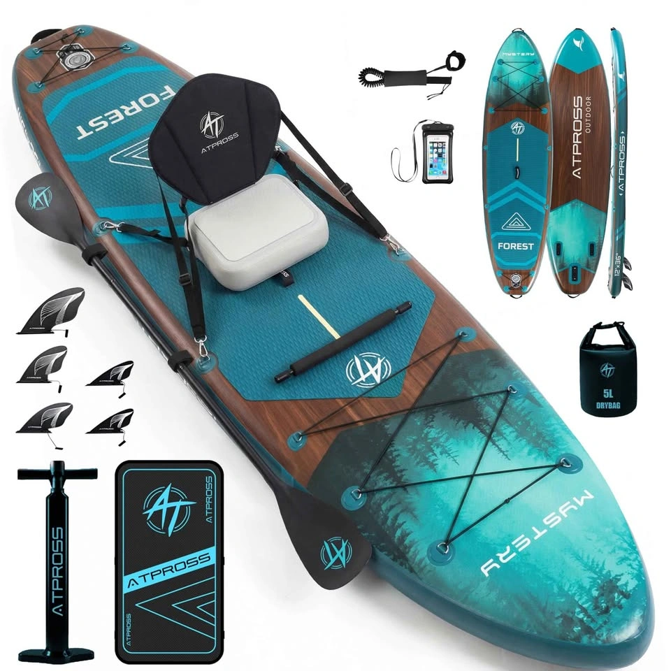 ATPROSS 12' Inflatable Paddle Board SUP/Kayak – 500LB – Full Kit - photo 2