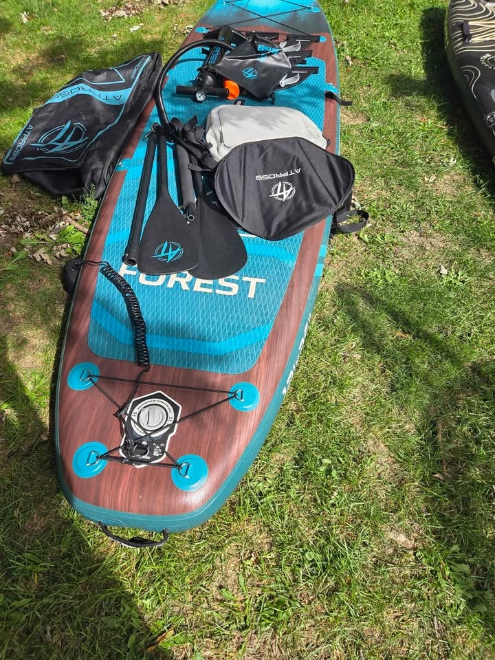 ATPROSS 12' Inflatable Paddle Board SUP/Kayak – 500LB – Full Kit - photo 3