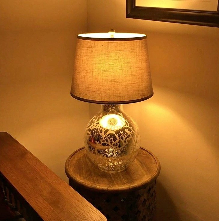 Mercury Glass Table Lamp – Coral Design
