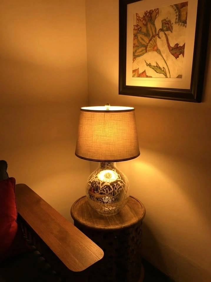 Mercury Glass Table Lamp – Coral Design - photo 3