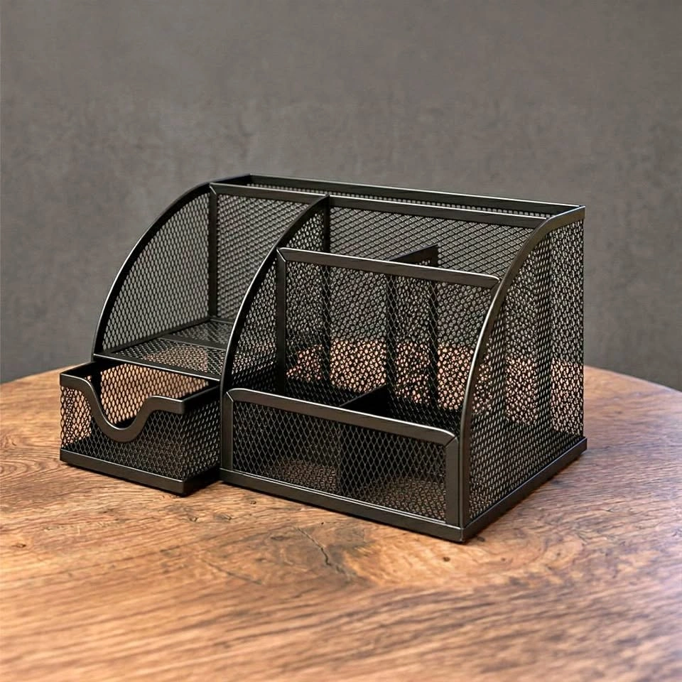 Amazon Basics Mesh Desk Organizer - Pen Holder - Black - NEW