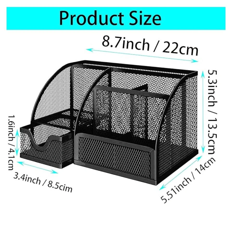 Amazon Basics Mesh Desk Organizer - Pen Holder - Black - NEW - photo 4