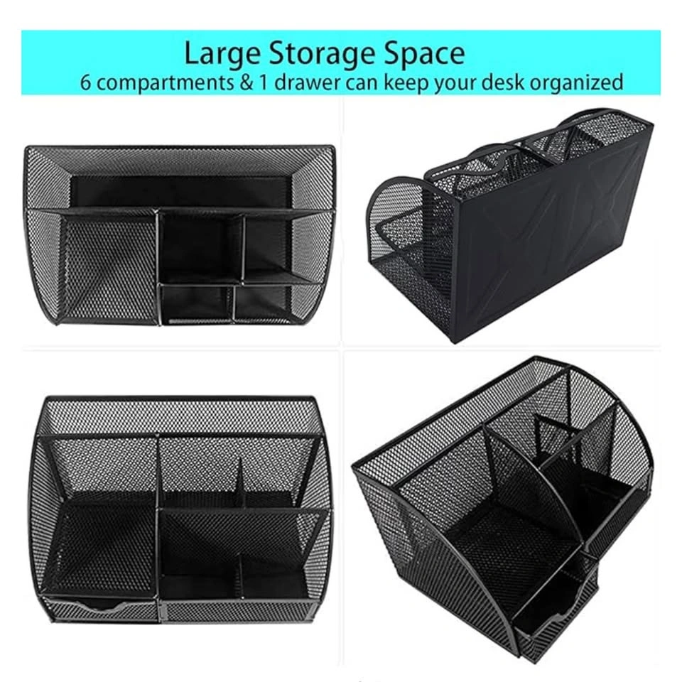 Amazon Basics Mesh Desk Organizer - Pen Holder - Black - NEW - photo 5