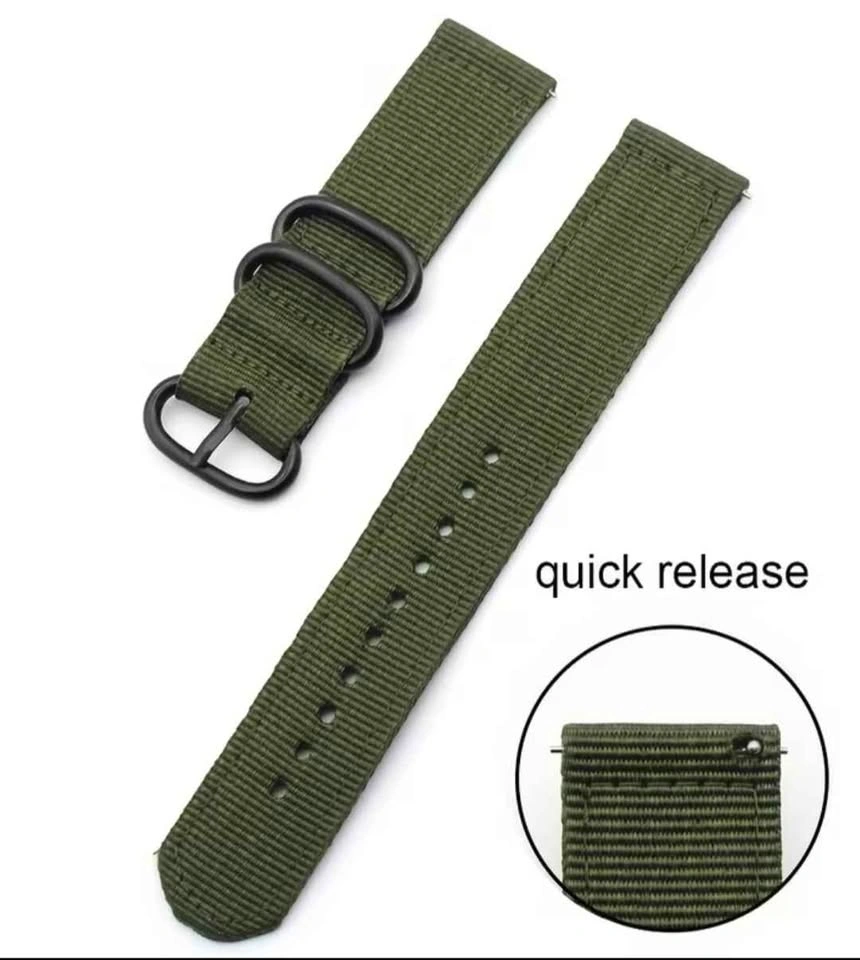 Quick Release Woven Nylon Watch Strap with Round Buckles - photo 4