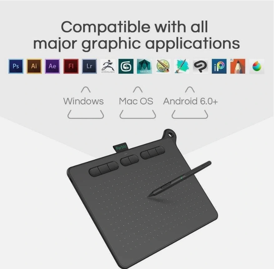 NEW Parblo Ninos M Drawing Tablet, 9" x 5" - photo 3