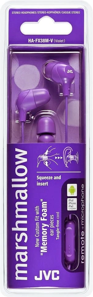 NEW JVC Marshmallow Memory Foam, remote, microphone headphones -