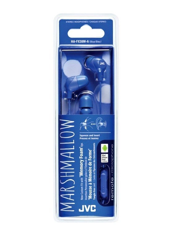 NEW JVC Marshmallow Memory Foam, remote, microphone headphones -
