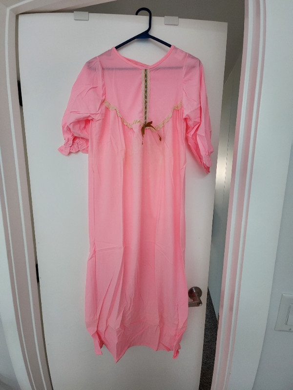Vintage Brushed Tricot Long Nightgown/Pyjamas - Size Small