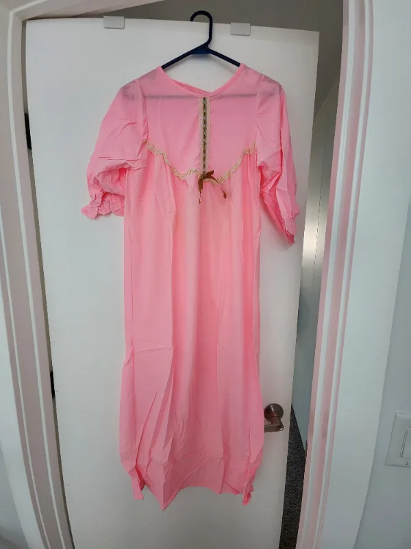 Vintage Brushed Tricot Long Nightgown/Pyjamas - Size Small thumbnail