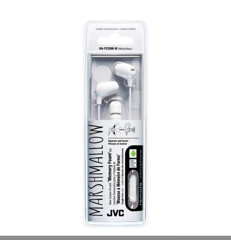 NEW JVC Marshmallow Memory Foam Headphones - White
