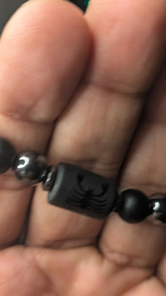 Scorpio Zodiac Lava Stone and Hematite Bead Bracelet - photo 2