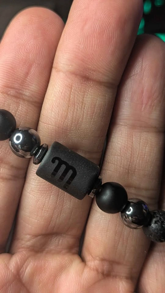 Scorpio Zodiac Lava Stone and Hematite Bead Bracelet - photo 3
