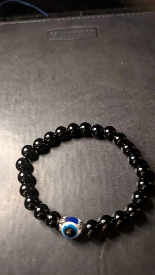 Black Beaded Evil Eye Bracelet - photo 2