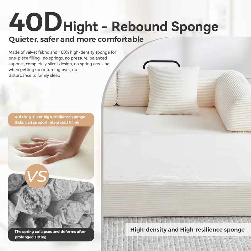 Brand New Boneless Queen Sofa Bed, 79" Convertible - photo 4