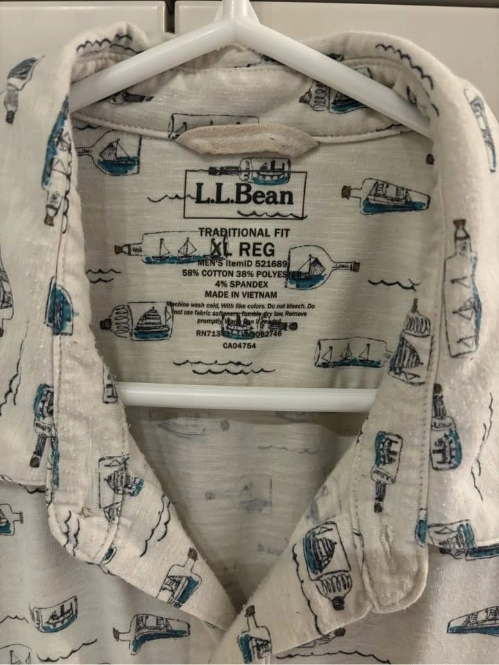 L.L.Bean Men’s XL Traditional Fit Ship in Bottle Nautical Shirt - photo 2