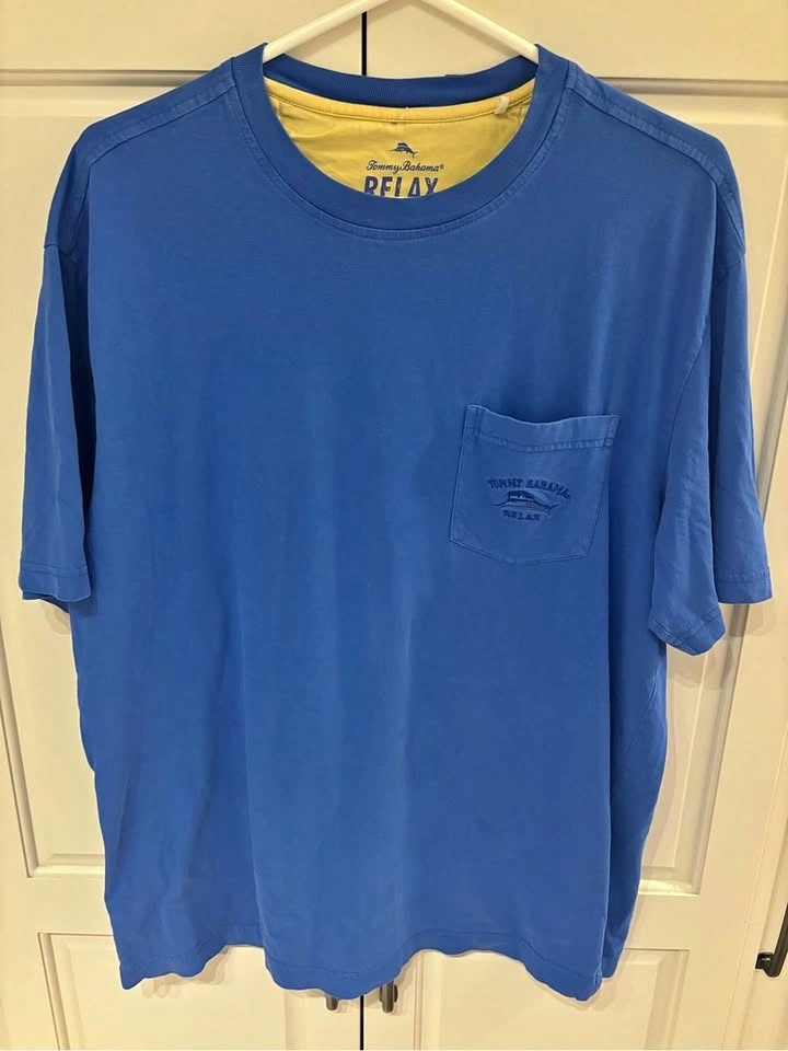 Tommy Bahama Royal Blue Short-Sleeve Pocket Tee Large