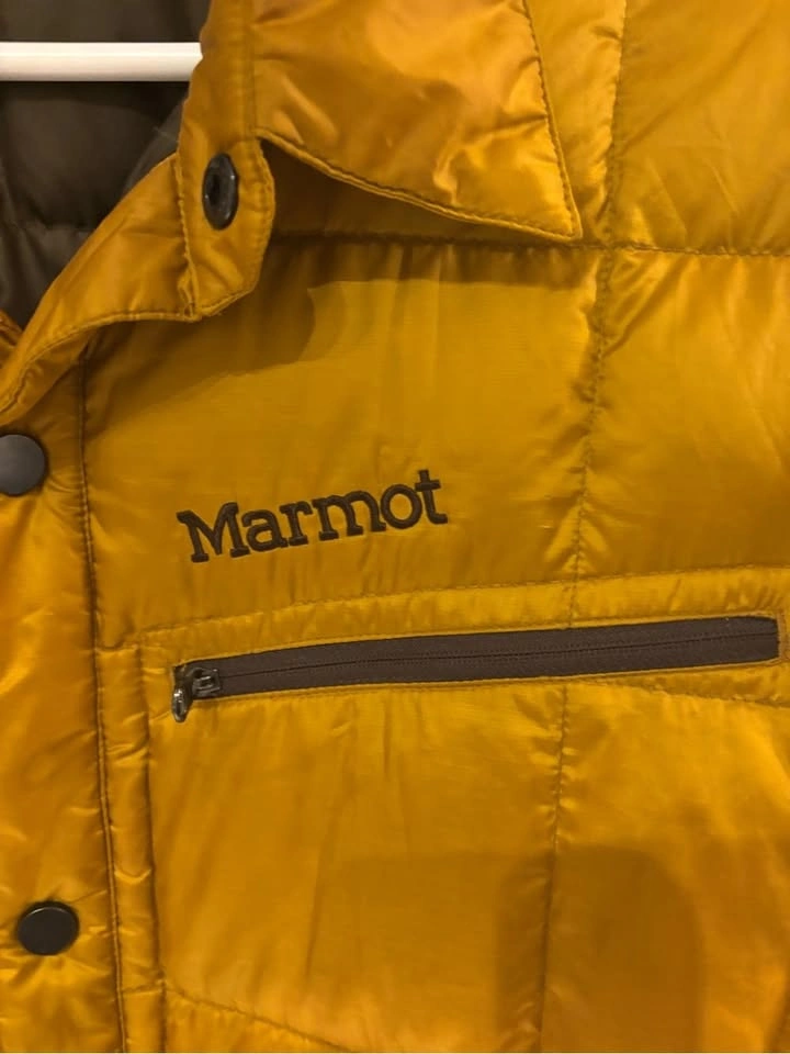 Marmot Men’s Large Duck Down Puffer Jacket Mustard Gold Retro - photo 2
