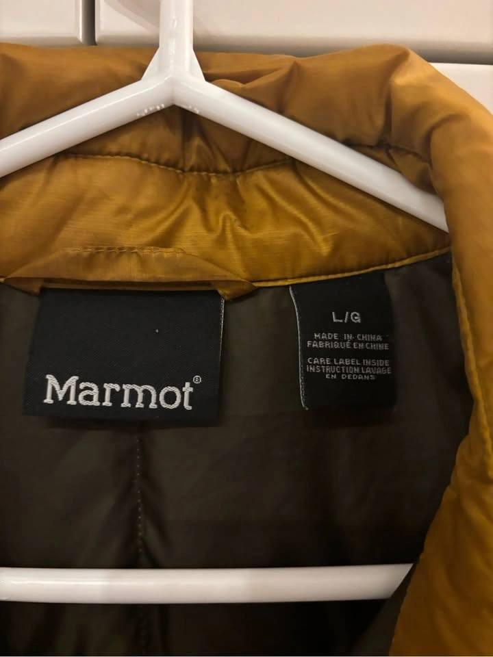 Marmot Men’s Large Duck Down Puffer Jacket Mustard Gold Retro - photo 3