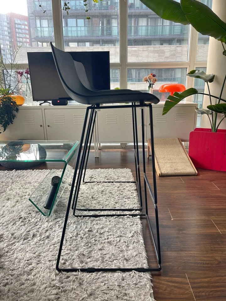 2 Black Bar Stools - Article