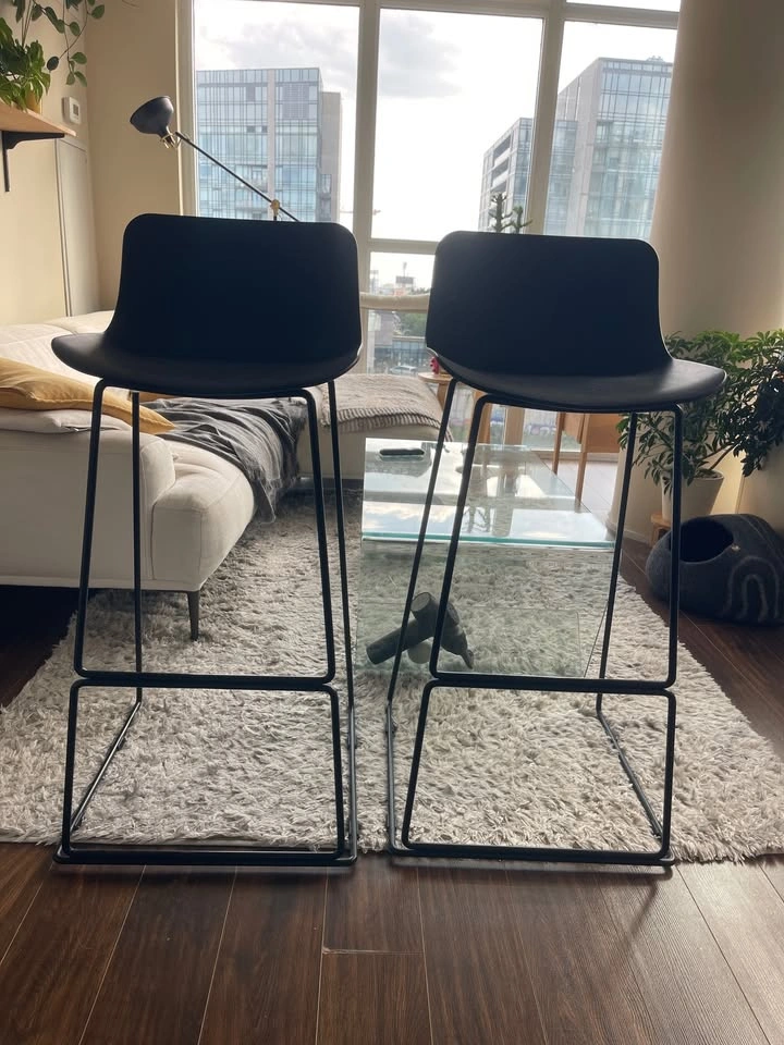 2 Black Bar Stools - Article - photo 2