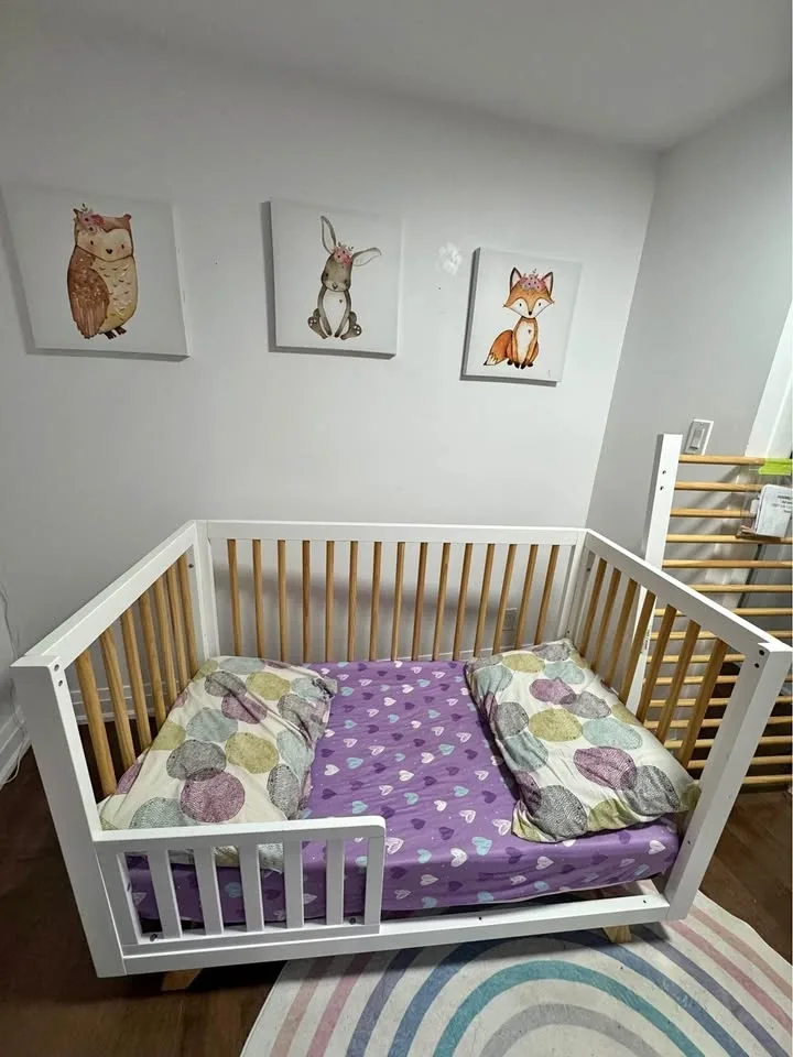 Visby 3 in 1 convertible crib with bed guard