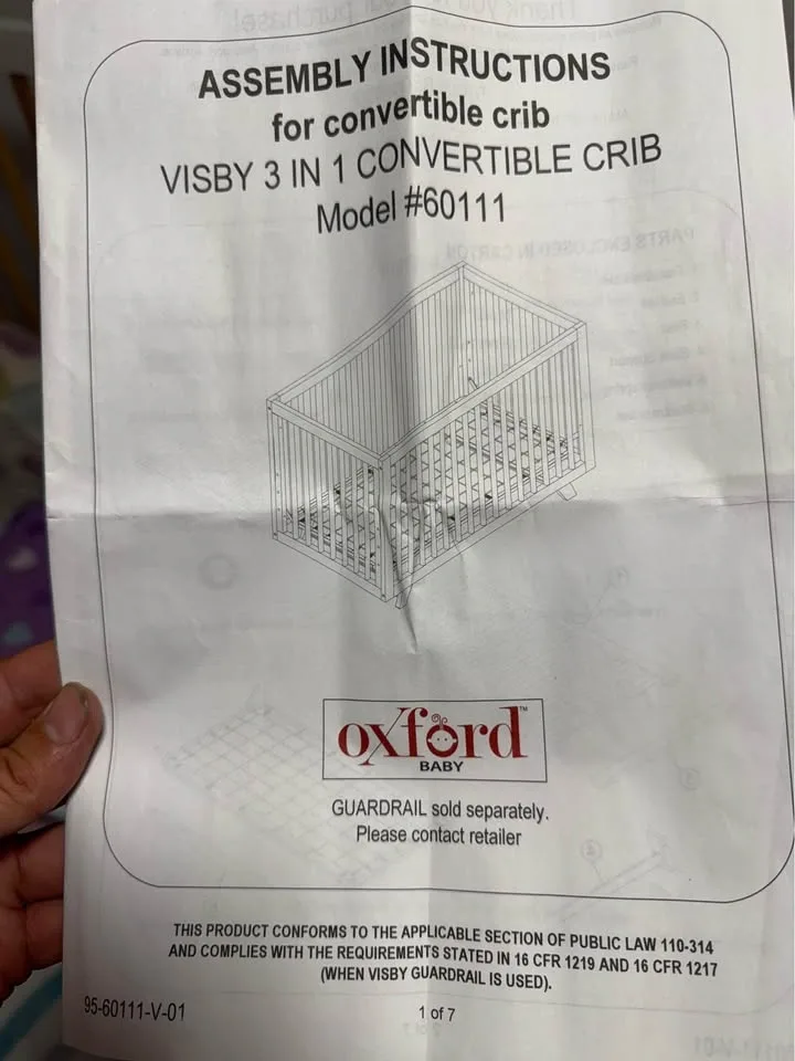 Visby 3 in 1 convertible crib with bed guard - photo 3