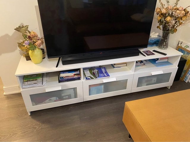 IKEA BRIMNES White TV Bench / Media Console – 3 Drawers, 180 cm