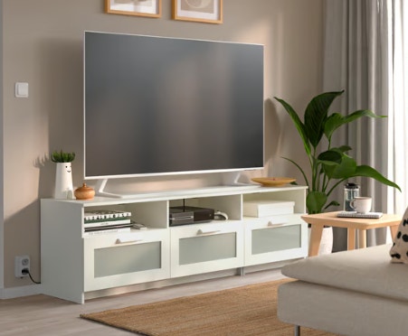IKEA BRIMNES White TV Bench / Media Console – 3 Drawers, 180 cm - photo 3
