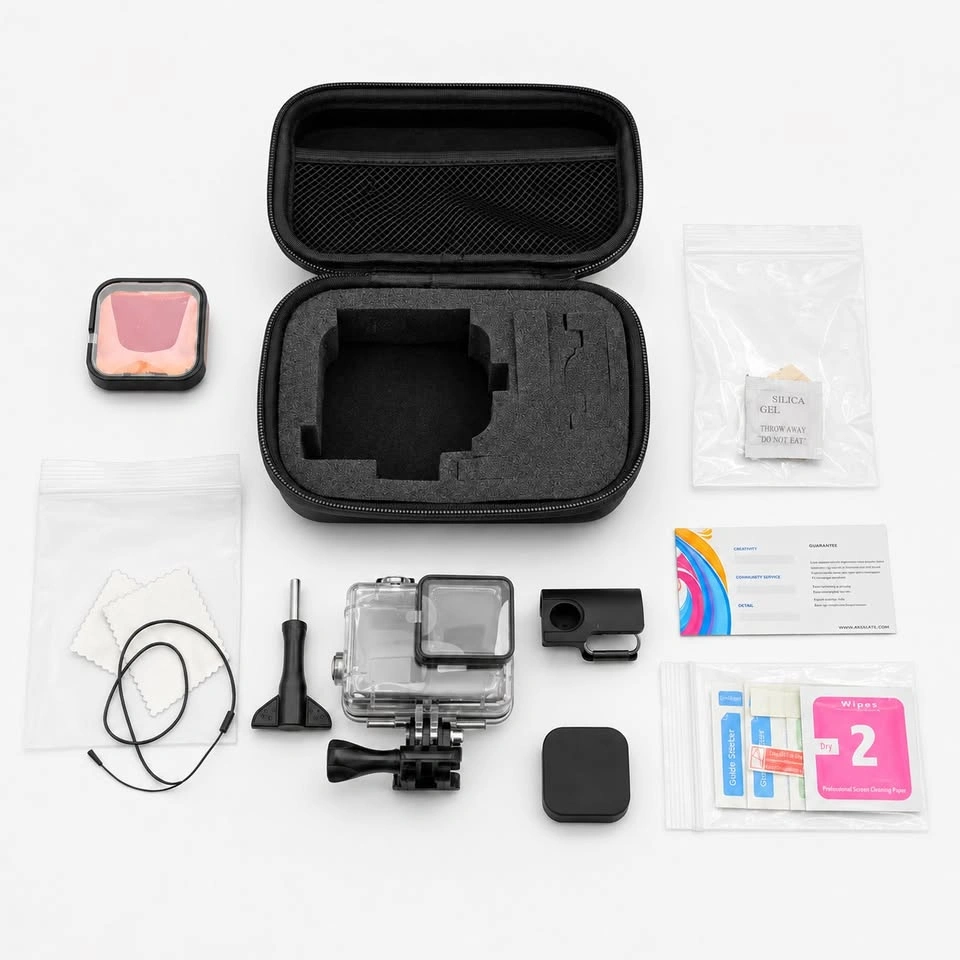 Action Camera Waterproof Housing & Accessory Kit w/ Hard Case - photo 3