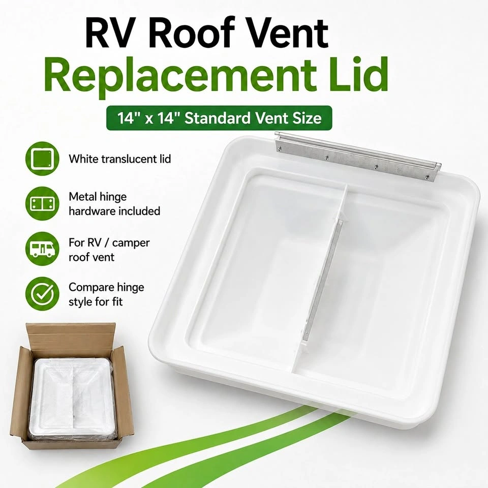 14x14 RV Roof Vent Replacement Lid White Translucent