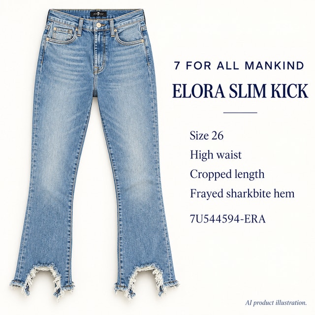 7 For All Mankind Elora Slim Kick Cropped Jeans