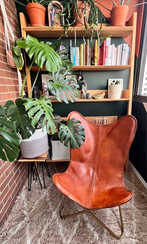 Tan Leather Butterfly Chair