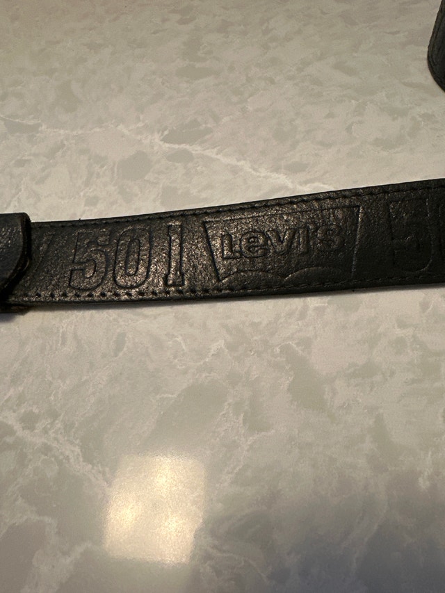 Real vintage LEVI’S 501 black leather belt - photo 3