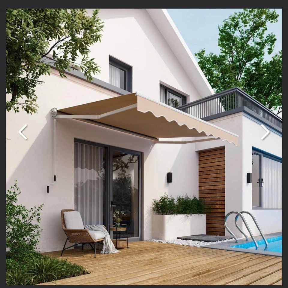 Retractable patio awning 244x198 cm, beige - photo 3
