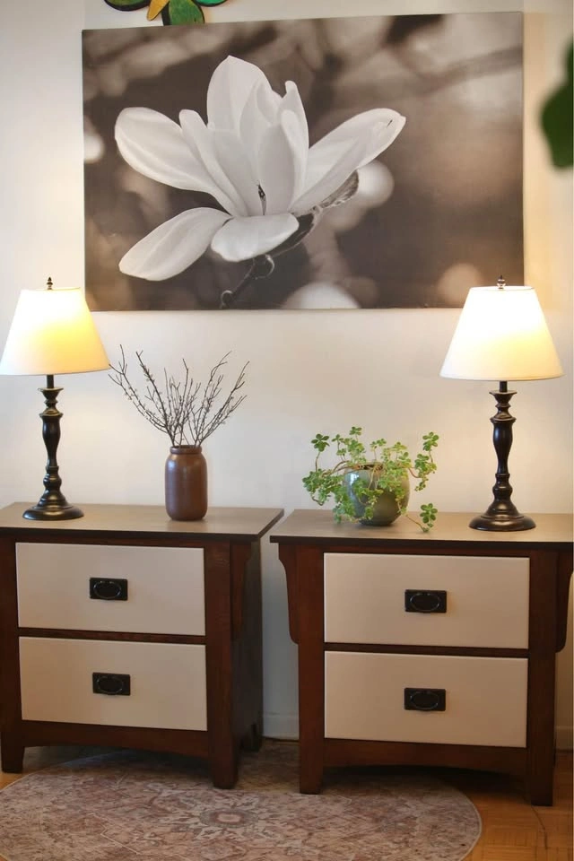 Japandi & Zen Style Two-Tone Nightstands / Refinished End Tables