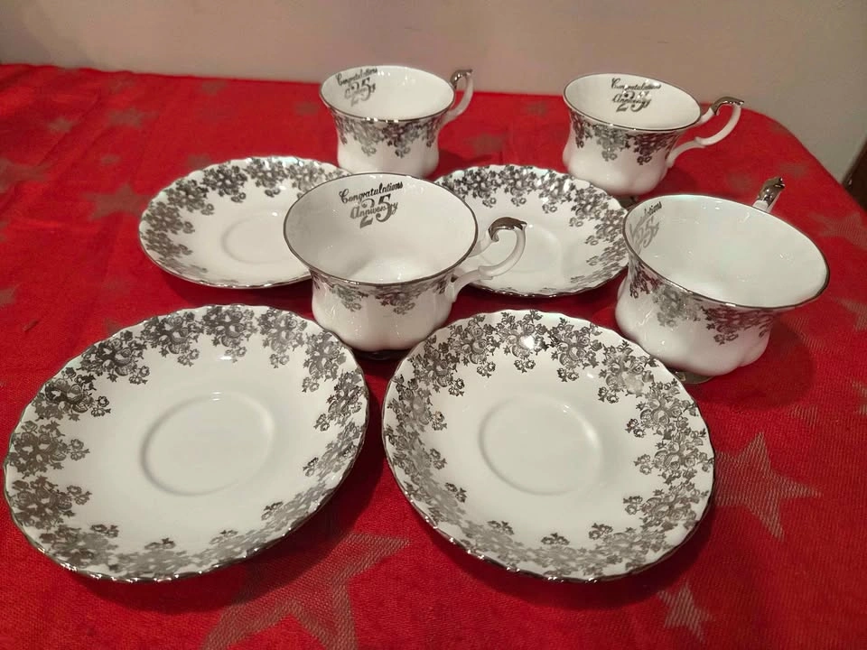Royal Albert 25th Anniversary Teacups and Saucers - photo 4