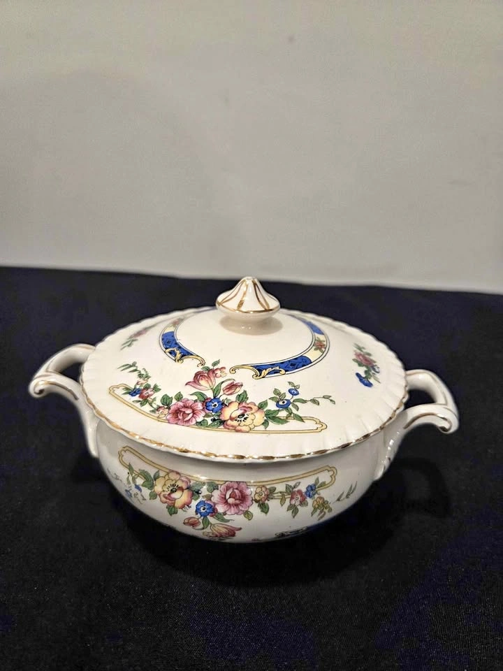 Vintage Covered Sugar Bowl Old English Pattern by Johnson Brotho